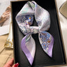 Silk Hair Scarf for Women Fashion Print Shawl Wraps Female Headband Neckerchief 70cm Hand Bag Wrist Foulard Neck Tie Echarpe