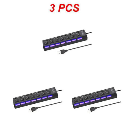 1~8PCS USB Hub USB 2.0 Hub Multi USB Splitter 3 Hab Use Power Adapter Multiple Expander 2.0 Hub With Switch For Laptop