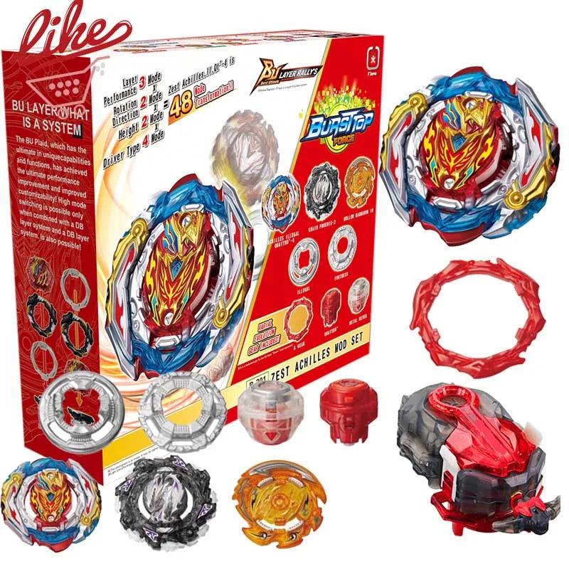 Laike DB B-201 Zest Achilles Customize Set Spinning Top B201 Bey with Custom Launcher Box Set Toys for Children