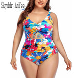 One Piece Floral Printed Women Plus Size Swimsuits Cutout Tummy Control Sexy Swimwear 2024 Summer Female Monokini Bathing Suit