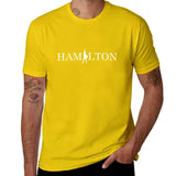 Hamilton text logo masks and tee-shirts T-Shirt Short sleeve tee plus size tops customs oversized plain black t shirts men