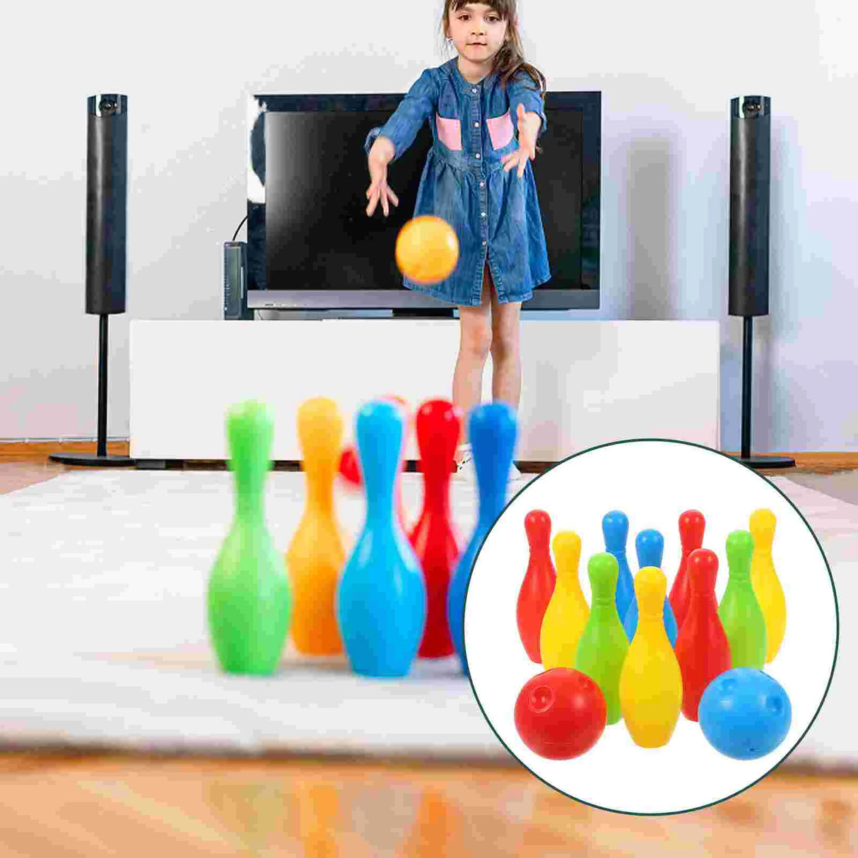 Bowling Set Toys Includes and Balls Indoor and Outdoor Bowling Game for Kids Presents, Family Gathering