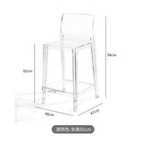 Nordic Acrylic Transparent Bar Chairs Modern Backrest Household Design Bar Chairs High Stools Muebles Household Items WZ50BC