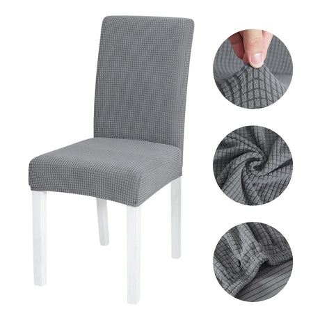 Jacquard Chair Covers Spandex Stretch Seat Slipcover Removable For Wedding Dining Room Banquet Office Housse De Chaise