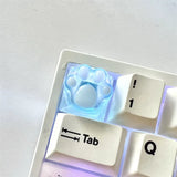 Cat Paw Clear Resin Keycap Mechanical Keyboard Computer Camer Backlit RGB Tiffany Transparent DIY Cherry Key cap Custom ESC WASD