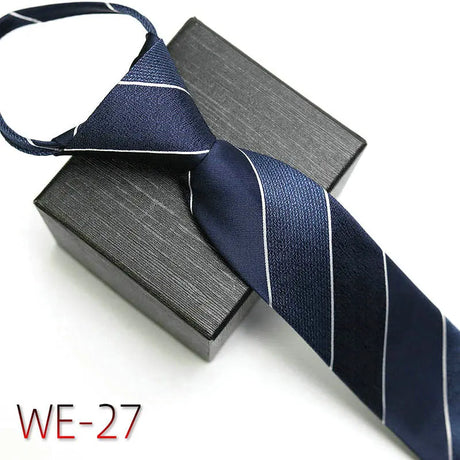 New Suit Business Zipper Tie for Man 48*7cm 1200 Pins High-end Polyester Neck Tie Striped Solid Color Grid Flower Ties