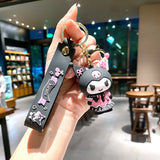 Wholesale Kawaii Sanrio Kuromi Keychain Pvc Doll Key Chain Cartoon Anime Cinnamoroll Bag Pendant Car Keyring Accessories Gift