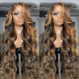 30 36 Inch Body Wave 13x4 Ombre Highlight HD Lace Frontal Wigs 13x6 4/27 Colored Wigs Lace Front Human Hair Wigs Transparent