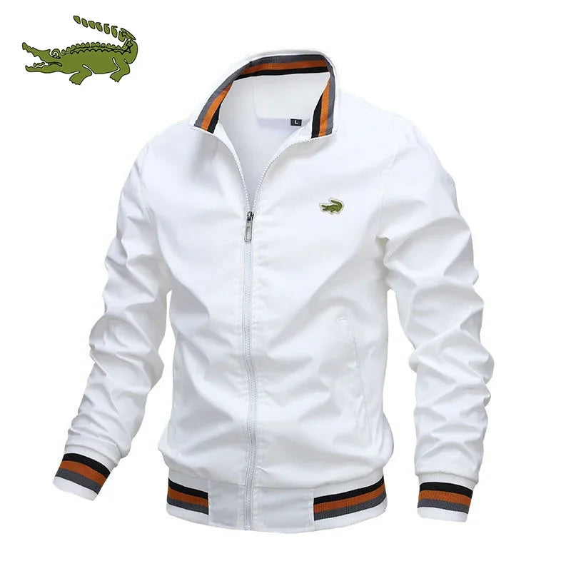 2024 New Embroidery CARTELO Men's Business Fashion Jacket Stand Collar Casual Zipper Jacket Outdoor Sports Coat Windbreaker