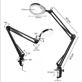 USB 10X or 10X20X Magnifier With LED Lamp Magnifying Glass 48 LED Table Lamp With Magnifier Foldable Reading Repairing Lamp