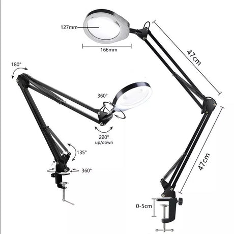 USB 10X or 10X20X Magnifier With LED Lamp Magnifying Glass 48 LED Table Lamp With Magnifier Foldable Reading Repairing Lamp