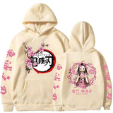 Popular Anime Print Hoodies Demon Slayer Blade Warm Fleece Japanese Street Kamado Nezuko Custom Men's Sweater Pullover Hoodies