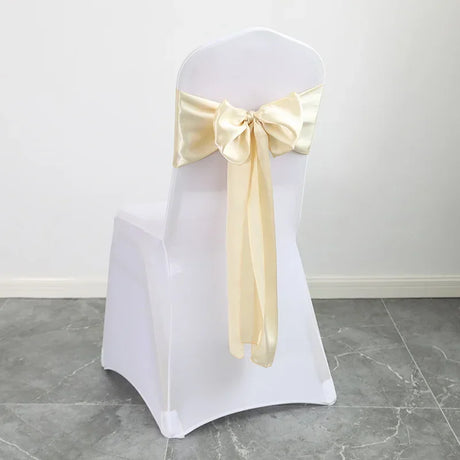 Wholesale 10/50pcs Satin Chair Bow Sashes Wedding Chair Knot Ribbon Ties For Party Event Hotel Banquet Supplies Home Decorations