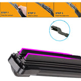 Car Windshield Wiper Blades Universal Soft Double Layer Rubber Frameless Bracketless Brushes Accessories Windscreen Window Front