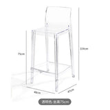 Nordic Acrylic Transparent Bar Chairs Modern Backrest Household Design Bar Chairs High Stools Muebles Household Items WZ50BC