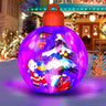 Light up Inflatable Christmas Ball with Air Blower Christmas Decoration Outdoor Blow up Xmas Ornaments Outside with LED Lights