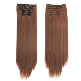 Synthetic Clip in Hair Extensions 6 Pcs/Set 16 Clips Long Straight Hairpieces Clip On Hair Extension for Women Blonde