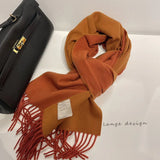 High-quality Australian Wool 100% Solid Color Women's Scarves Autumn and Winter Warm Men's Cashmere Shawl Wrap