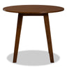 Ela Modern and Contemporary Walnut Brown Finished 35-Inch-Wide Round Wood Dining Table