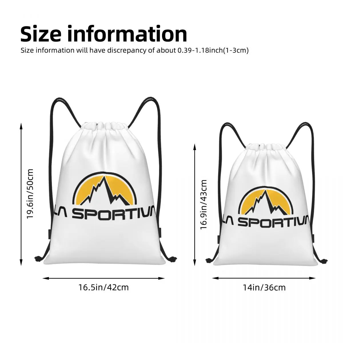 La Sportiva Logo Drawstring Backpack Sports Gym Sackpack String Bags for Running