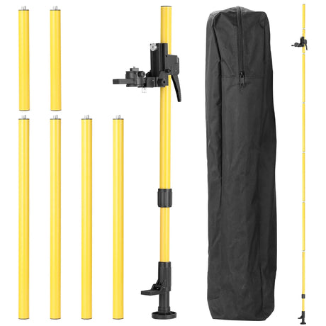 Telescopic Pole for Line Leveler Aluminum Alloy Adjustable Lift Extend Bracket Holder Stand Support for 1/4''& 5/8'' Laser Level