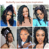 Kalyss 20" Triangle Knotless Butterfly Locs Braided Wigs for Women Shoulder Length  Braids Wigs with Baby Hair Full Double Lace