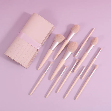 11PCS Makeup Brush Set Pink Girl Super Soft Foundation Make-up Eye Shadow Facial Makeup Tool Accessories Brochas Maquillaje