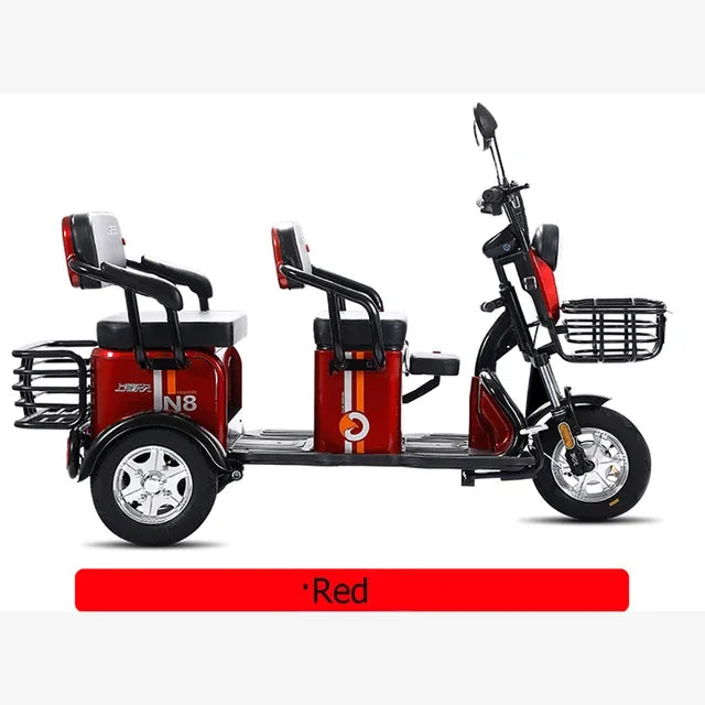 600W 48V  Three-wheeled Electric Motorcycle with Lithium Battery Range to 65KM  Ebike for Elderly