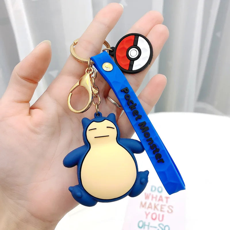 Pokemon Keychain Anime Figures Pikachu Cartoon Key Chain Charmander Psyduck Fashion Bag Keyring Pendant Accessories Toy Kid Gift