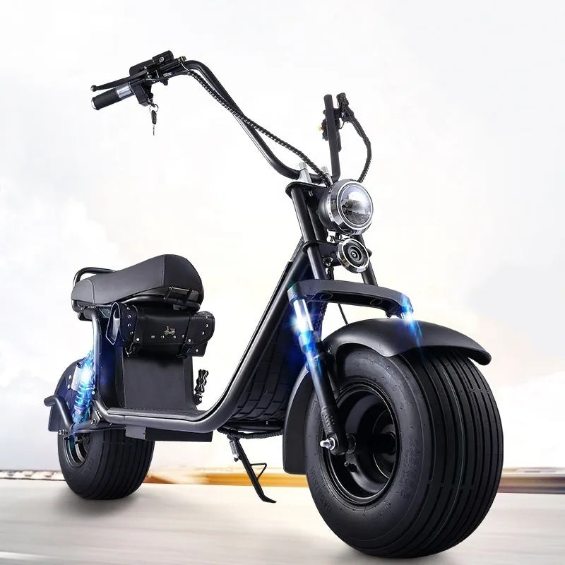 China Classic Popular Fat Tire 2 Wheel Electric Citycoco Scooter  1500w Adult Electric Motorcycle with Big Seat