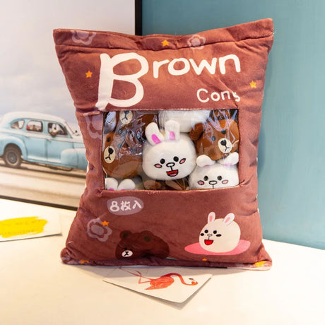 Cartoon a bag of snacks doll throw pillow Internet celebrity ins snack bag plush toy creative office pillow