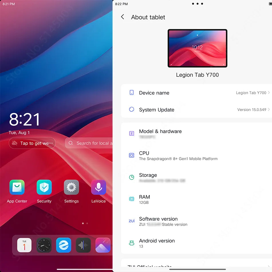 Original Lenovo LEGION Y700 2023 Snapdragon 8+ Octa Core 256GB / 512GB 144Hz Refresh Rate ZUI15 WIFI Gaming Tablet PC Lenovo Tab