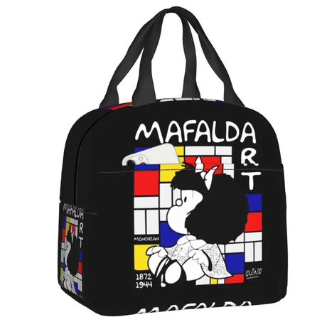 Mafalda Quino Comics Resuable Lunch Box Women Leakproof Cartoon Thermal Cooler Food Insulated Lunch Bag Office Work