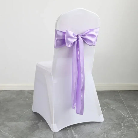 10/50pcs Satin Chair Bow Sashes Wholesale Wedding Chair Knot Ribbon Ties For Party Event Hotel Banquet Supplies Home Decorations