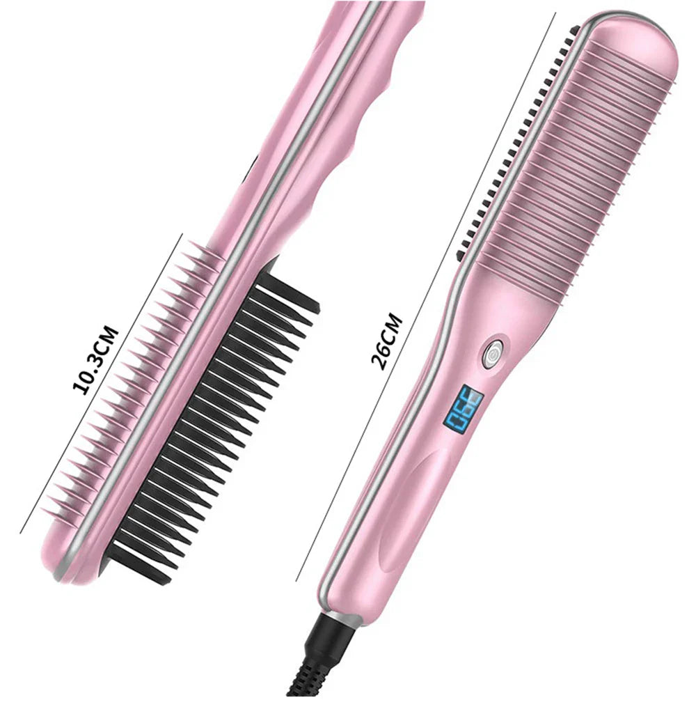 Professional Electric Hair Straightener Brush Anti-scald Straight Curling Dual-use Negative Irons Fast Heat Hair Styling Tools