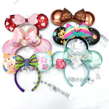 2023 Original Disney Mickey Ears Headband Princess Tinker Bell Cosplay Hairband Festival Party Adult/Kids Hair Accessory