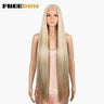 FREEDOM Synthetic Lace Front Wigs For Women Straight Hair Synthetic Lace Wigs 38 Inch Ombre Long Cosplay Wigs Blonde Pink Wig