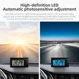 Electronic Car Clock 2 IN 1 Thermometer Time Watch Auto Clocks Luminous LCD Digital Display Dashboard Styling Accessories ZW