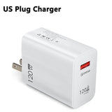 120W USB GaN Charger Quick Charge 3.0 Fast Charging Mobile Phone Adapters Wall Charger Type C Cable For iPhone 15 Samsung Xiaomi