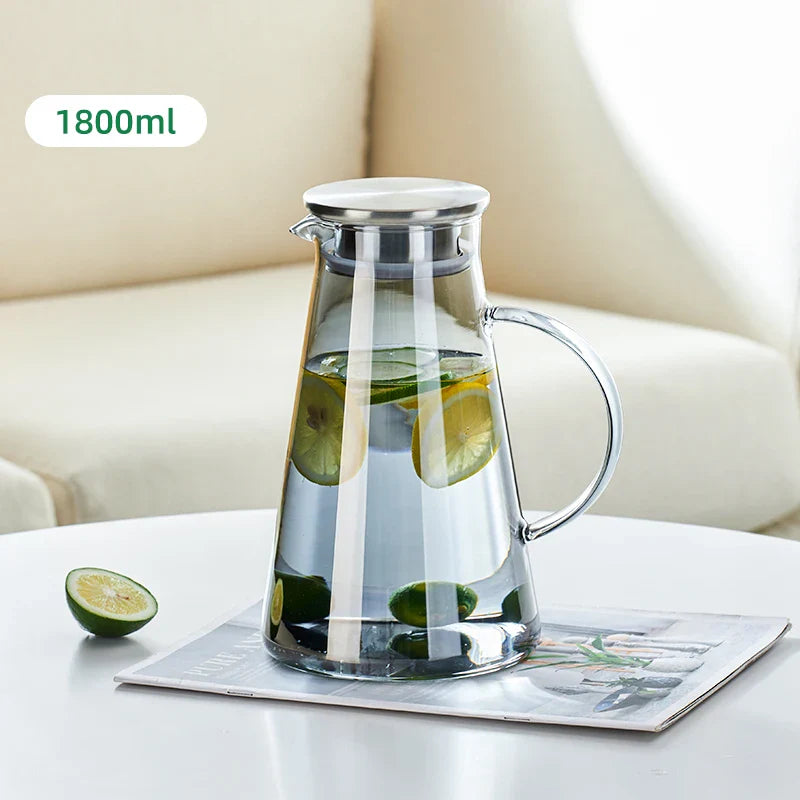 GIANXI Glass Cold Water Jug Transparent Heat Resistant Kettle With Handle Household Large Capacity Bottle Coffeeware Teaware