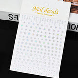 3D Gold Sun/Moon/Star Bronzing Nail Art Sticker 8*10cm Laser Star Moon Design Nail Decal Gold Silver Self-Adhesive Slider &*&