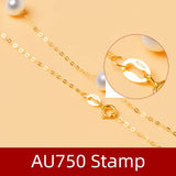 XF800 Pearl Jewelry Set Real 18K Gold Natural Freshwater Necklace Bracelet Earrings Fine AU750 Round Women's Wedding Gift T417