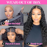 Glueless Wig Human Hair Ready To Wear Deep Wave 13x6 HD Lace Frontal Human Hair Wigs Curly Lace Front Human Hair Wig PrePlucked