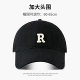 60-65cm 63-70cm Big Head Baseball Cap Men Women Soft Top Cotton Large Size Hat R Letter 2023 Fashion