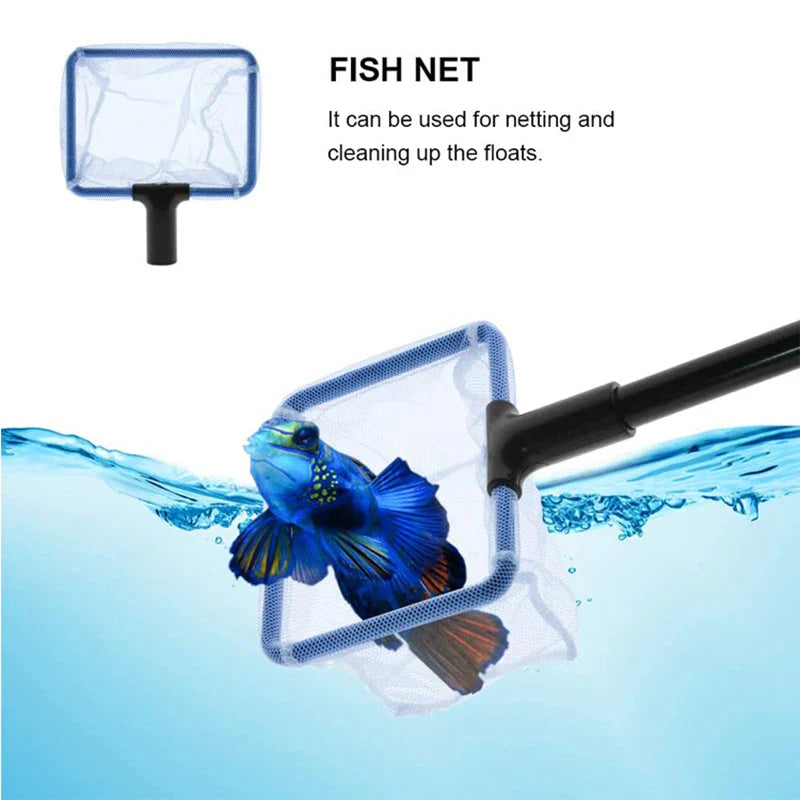 5 in 1 Aquarium Cleaning Tools Fish Tank Cleaning Kit Tools Algae Scrapers Set Cleaner Siphon Vacuum for Water and Sand Clean