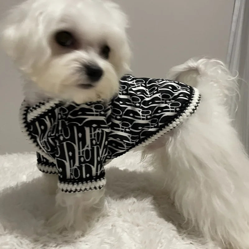 Luxury Puppy Sweater Cute Clothes Cat Dog Autumn Winter Warm Small Dogs Pet Apparel Small Pet Elegant Letter Cardigan