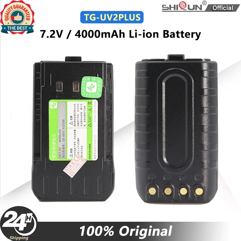 TG-UV2 PLUS Li-ion Battery QuanSheng Walkie Talkie DC 7.2V 4000mAh Replacement Battery Eliminator For Two Way Radio Accessories