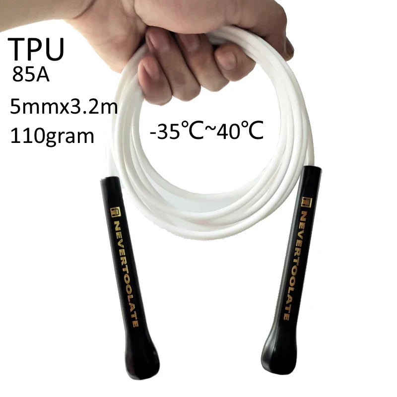 NEVERTOOLATE TPU and PVC material Skipping Rope Rapid Speed Jump Rope Tangle Free crossfit Exercise Fitness Training Workout