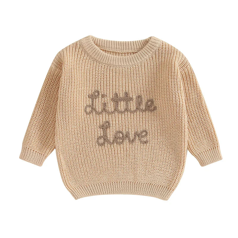 Autumn Baby Girls Boys Sweaters Coat Kids Knitting Pullovers Tops Baby Boys Girls Letter Embroidery Long Sleeve Sweaters