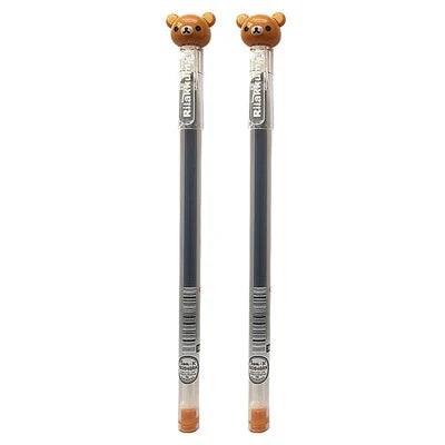 2Pcs AIHAO GP2030 Rilakkuma Gel Pens 0.5mm Fine Point Black Pens For Journaling Kawaii School Student Supplies Stationery